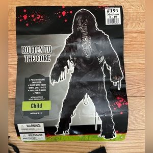 Boys Zombie Rotten To The Core Scary Deluxe 4 Pc Halloween Costume-sz 8-10